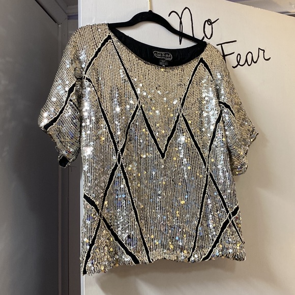 Joseph Le Bon Sequin Top Vintage STUNNING - Picture 1 of 11